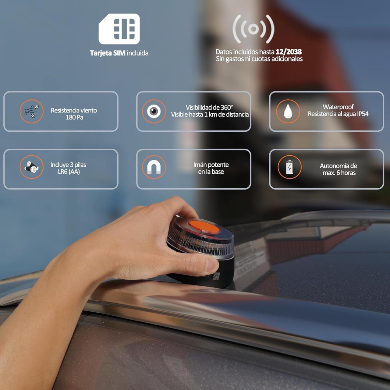 Baliza Luz De Emergencia V16 Geolocalizada Homologada Por DGT