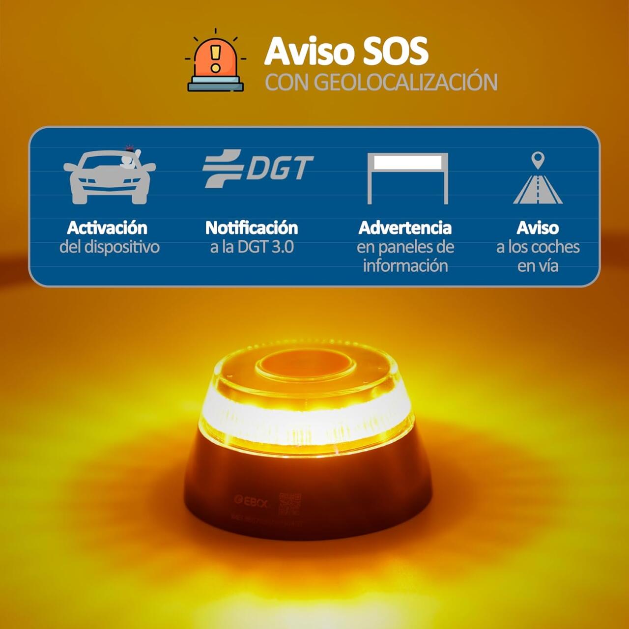 Pack 2 Piezas De Balizas Luces Emergencia V16 Homologada DGT con Geolocalización Baliza Coche Conectada DGT 3.0